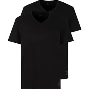 TOM TAILOR Herren T-Shirt mit V-Ausschnitt für Business- und Sportbefindliche Männer im Doppelpack TOM TAILOR Herren T