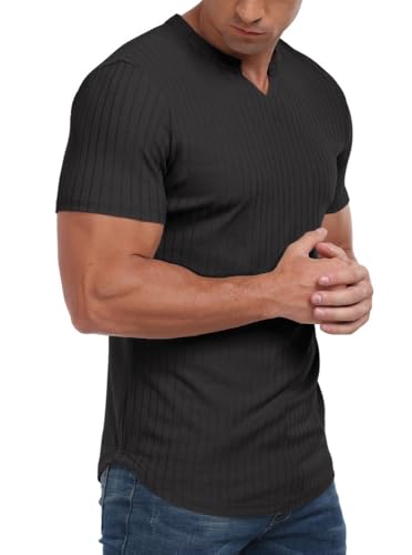 311mly4wzl.jpg PrinStory Herren Kurzarm Stretch Poloshirt V-Ausschnitt Freizeit Atmungsaktiv Oberteile | PrinStory Herren Kurzarm T-Sh