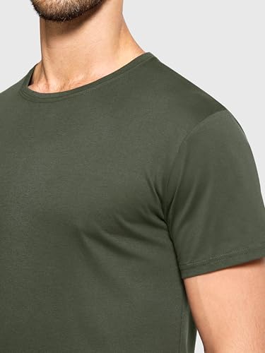 31kklaymqal.jpg E-LIINJOYE Herren Baumwolle T-Shirt 5er Pack Basic Fit Arbeitsshirts S M L XXL 3XL 4XL Einfarbig Sommer Set Für Männer