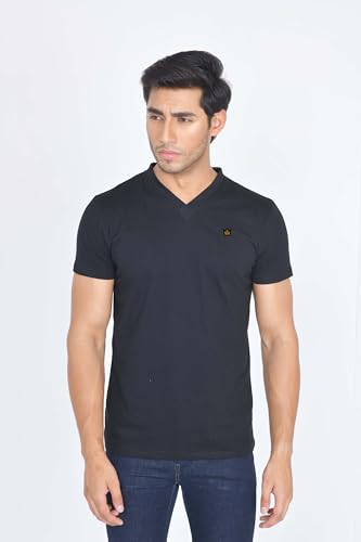 31tdppchtl.jpg JRC Just Royal Clothing 4er-Pack Herren V-Ausschnitt Kurzärmlige T-Shirts Schwarz, 100% Baumwolle,Comfort-Fit,ideal für