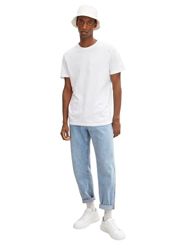 31vtuxeeil.jpg TOM TAILOR Herren Crewneck T-Shirt Doppelpack für den Daily Wear mit Stretch-Funktion in verschiedenen Farben und Größen