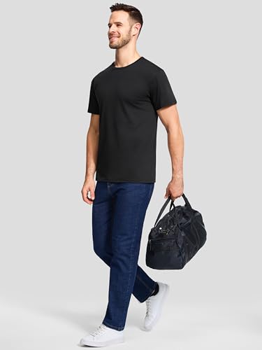 31vvgtfvifl.jpg E-LIINJOYE Herren Baumwolle T-Shirt 5er Pack Basic Fit Arbeitsshirts S M L XXL 3XL 4XL Einfarbig Sommer Set Für Männer