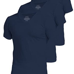 Heim Comfneat Herren 3-Pack elastische T-Shirts V-Ausschnitt Baumwolle Elasthan Unterhemden - OEKO-TEX STANDARD 100