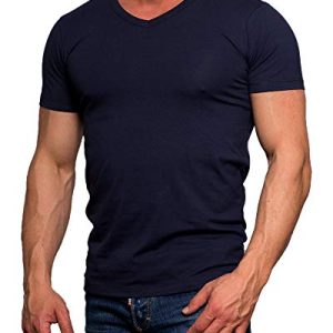 JACK & JONES Basic V-Neck Schwarz Herren Shirt Trendig & Komfortabel, Größe L