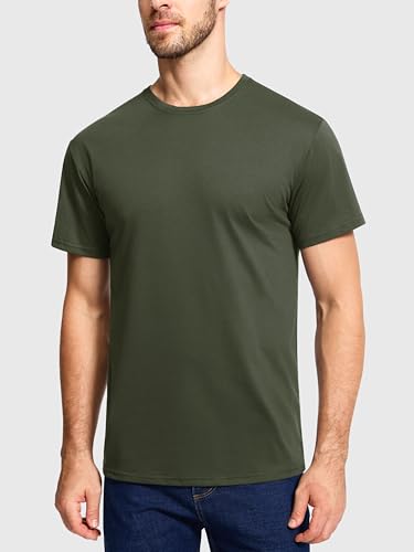 41cozqqpefl.jpg E-LIINJOYE Herren Baumwolle T-Shirt 5er Pack Basic Fit Arbeitsshirts S M L XXL 3XL 4XL Einfarbig Sommer Set Für Männer