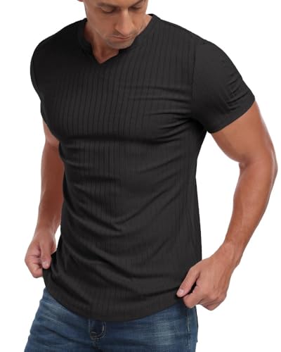 41ewaflcrl.jpg PrinStory Herren Kurzarm Stretch Poloshirt V-Ausschnitt Freizeit Atmungsaktiv Oberteile | PrinStory Herren Kurzarm T-Sh