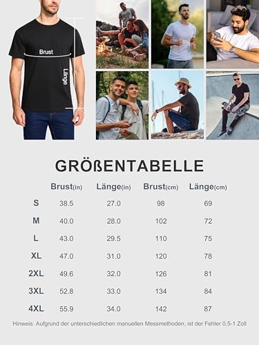 41ezihj7hzl.jpg E-LIINJOYE Herren Baumwolle T-Shirt 5er Pack Basic Fit Arbeitsshirts S M L XXL 3XL 4XL Einfarbig Sommer Set Für Männer
