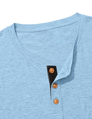 41fzbuydi5l.jpg TARAINYA Baumwolle Henley T-Shirts Herren Einfarbig Sommer Basics M-4XL OEKO-TEX STANDARD 100