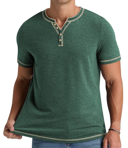 41gswxb9ul.jpg NITAGUT Männer Henley-Tee-Shirt Kurzarm V-Ausschnitt Sommershospielle Slim Fit | NITAGUT Kurzarmes V-Ausschnitt Männer