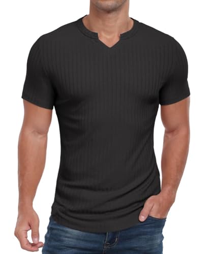 41vmfkshanl.jpg PrinStory Herren Kurzarm Stretch Poloshirt V-Ausschnitt Freizeit Atmungsaktiv Oberteile | PrinStory Herren Kurzarm T-Sh