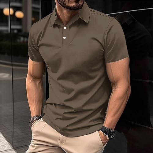 41i1nhopv9l.jpg KOG Einfarbiges Poloshirt Herren Baumwolle Business Oberteil | KOG Einfarbige Oversize T-Shirt Herren Casual Mode Herre