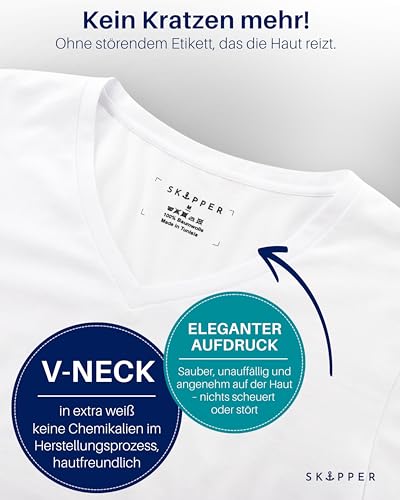 41jrheib3tl.jpg Skipper Basic T-Shirts Weiß Größe L für Herren | Skipper Vorzügliches Baumwollunterhemd für Unternehmen Herren Größe Me