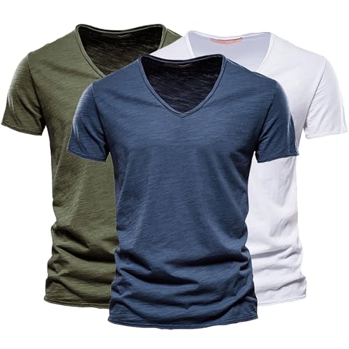 41t17rzyddl.jpg Generischer 3er Pack Basic T Shirt Herren Sommer Kurzarm Casual Muscle Fitness T Shirt Moderner Männer Oberteil Bequemes
