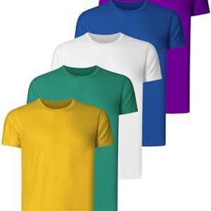 Heim Teesmen T-Shirt Für Herren Kurzarm Rundhals Einfarbige Sport Basic Männer Fitness Training 5er Polyester Oder Baumwolle