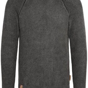 Indicode IDRockford Herren Pullover Strickpullover Grobstrick mit Rundhals-Ausschnitt 100% Baumwolle Regular Fit Trendig