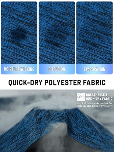 51mhw4xn8ql.jpg TACVASEN Herren Meliert Sport T-Shirts Kurzarm Schnelltrocknend Laufshirts mit Reflektierender Streifen Funktionsshirt