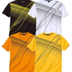 ATLAS FOR MEN 4er-Pack T-Shirts - Großgrösse von M bis 5XL Modeleyerfreundlich für Denker und Träumer