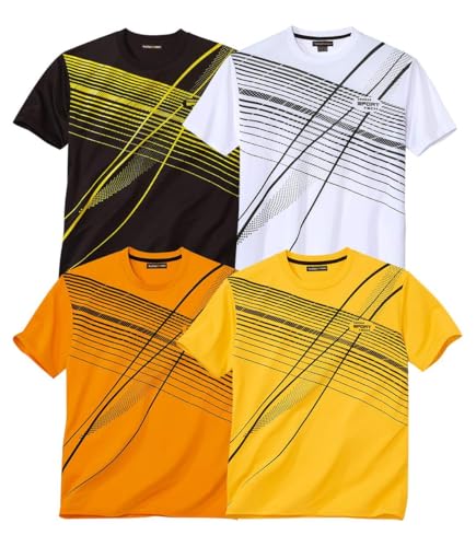 51pwozevwxl.jpg ATLAS FOR MEN 4er-Pack T-Shirts - Großgrösse von M bis 5XL Modeleyerfreundlich für Denker und Träumer