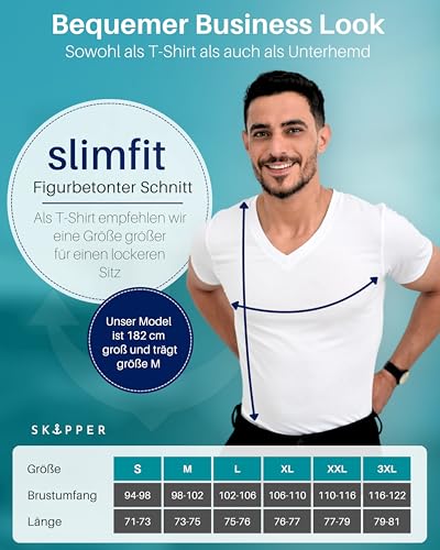 51upa3cftdl.jpg Skipper Basic T-Shirts Weiß Größe L für Herren | Skipper Vorzügliches Baumwollunterhemd für Unternehmen Herren Größe Me